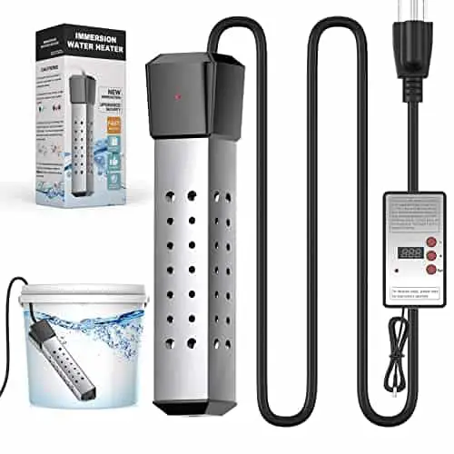 Pool Heater, Pool Heater for Above Ground Pool, Water Heater, 2000W Automatic Power-Off Portable Water Heater for Pool with Thermostat for Non-Conductive containers